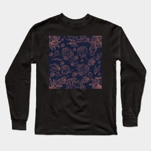 Whimsical Birds and peonies Long Sleeve T-Shirt